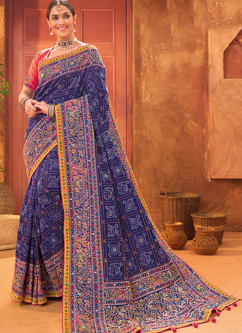 Kachhi work sarees online hotsell